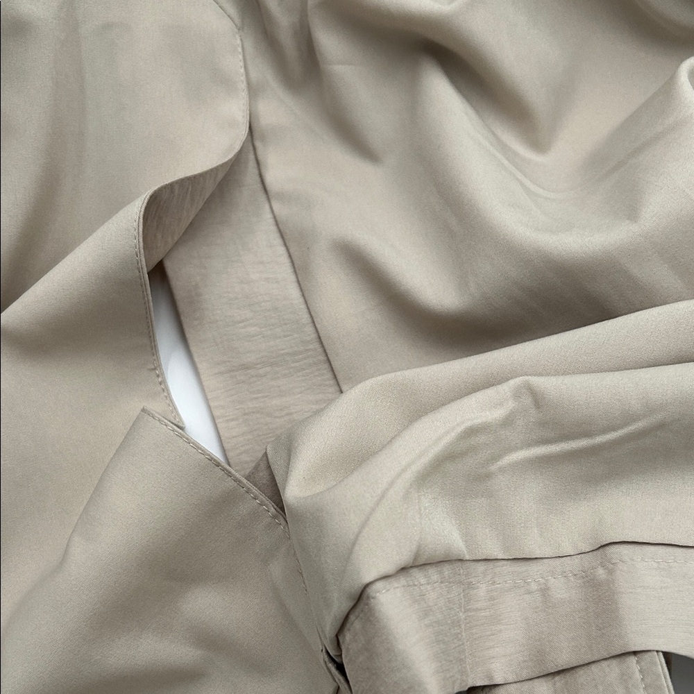 Chico's Light Beige Double-Breasted Trench Coat - Picture 13 of 14